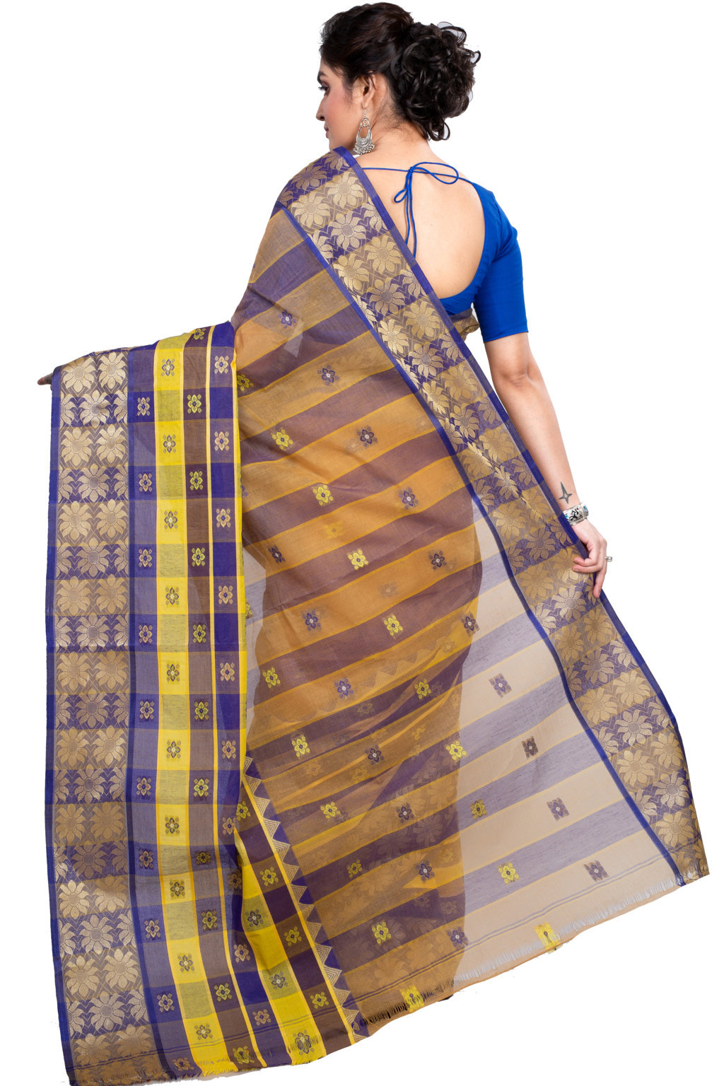 Light Brown Pure Cotton FulPar Tant Saree (867)